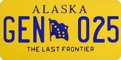 AK license plate GEN025