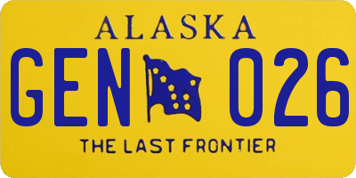 AK license plate GEN026