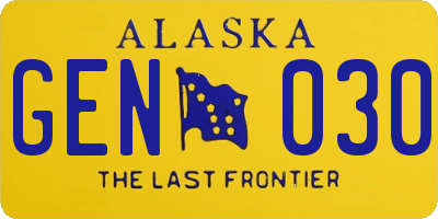 AK license plate GEN030
