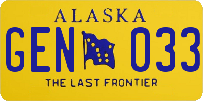 AK license plate GEN033
