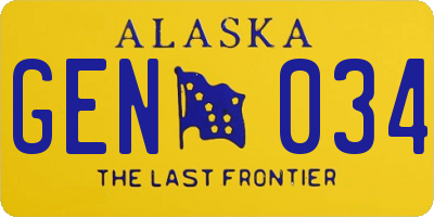 AK license plate GEN034