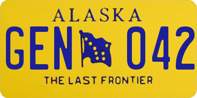 AK license plate GEN042
