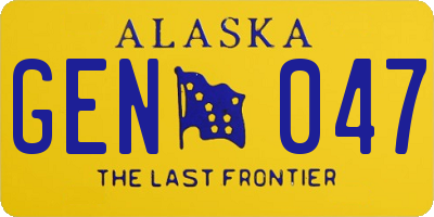 AK license plate GEN047