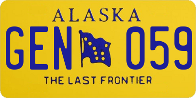 AK license plate GEN059