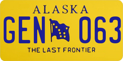 AK license plate GEN063
