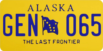 AK license plate GEN065