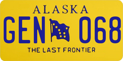 AK license plate GEN068