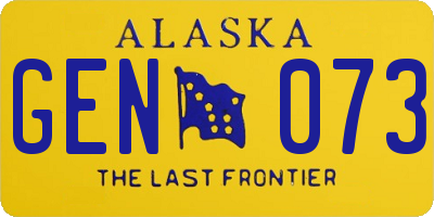 AK license plate GEN073