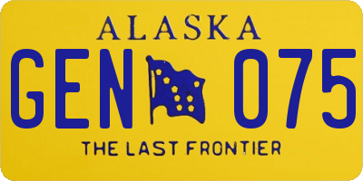 AK license plate GEN075