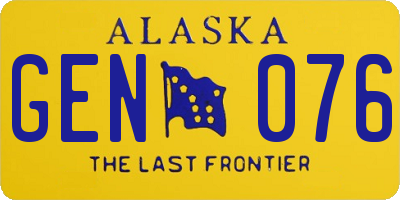 AK license plate GEN076