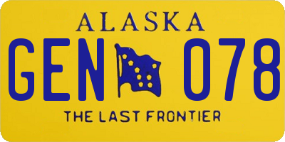 AK license plate GEN078