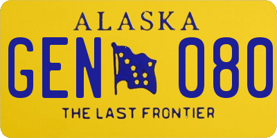 AK license plate GEN080
