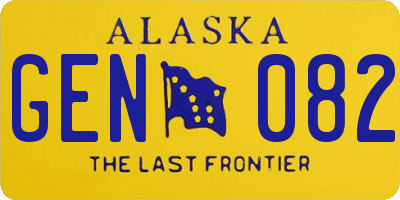 AK license plate GEN082