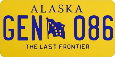 AK license plate GEN086