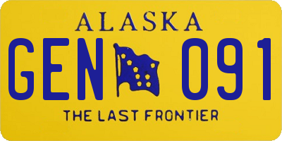 AK license plate GEN091