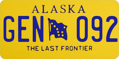 AK license plate GEN092