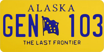 AK license plate GEN103