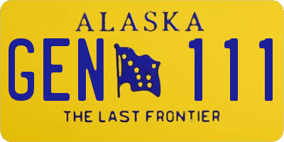 AK license plate GEN111