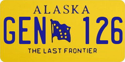 AK license plate GEN126