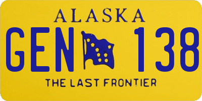 AK license plate GEN138