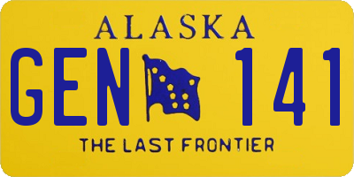 AK license plate GEN141