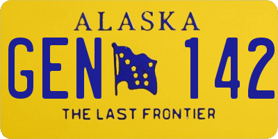 AK license plate GEN142