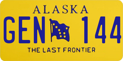 AK license plate GEN144