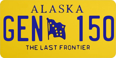 AK license plate GEN150