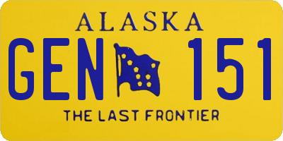 AK license plate GEN151