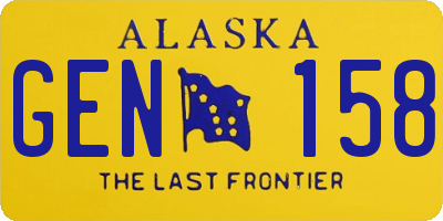 AK license plate GEN158