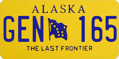AK license plate GEN165