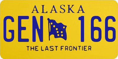 AK license plate GEN166