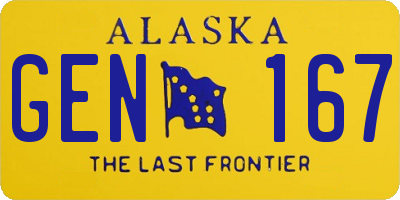 AK license plate GEN167