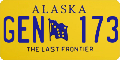 AK license plate GEN173