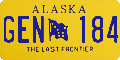 AK license plate GEN184