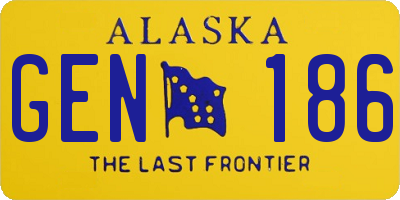 AK license plate GEN186