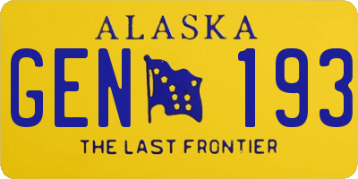 AK license plate GEN193