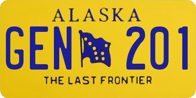 AK license plate GEN201