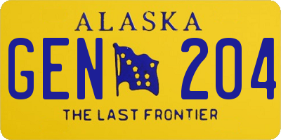 AK license plate GEN204