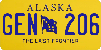 AK license plate GEN206