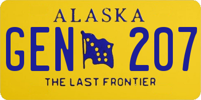AK license plate GEN207