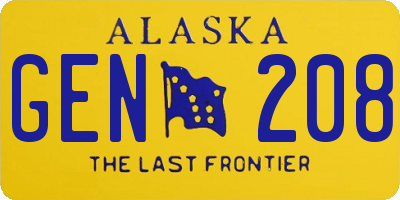 AK license plate GEN208