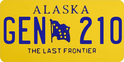 AK license plate GEN210