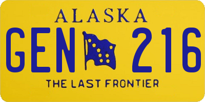 AK license plate GEN216