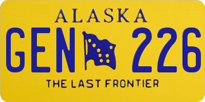 AK license plate GEN226