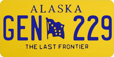 AK license plate GEN229