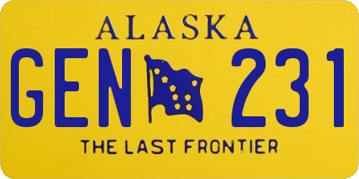 AK license plate GEN231