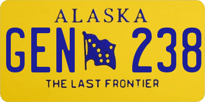 AK license plate GEN238