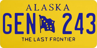 AK license plate GEN243