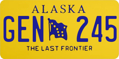 AK license plate GEN245